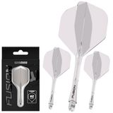 WINMAU Fusion darts met geïntegreerde vleugels en schachten - vorm en design nr. 2 - verkrijgbaar in korte, middelgrote en middelgrote maten - transparant, rood en paars
