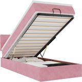 vidaXL Ottoman bed with mattress 80x200cm velvet pink