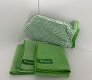 OEM Reinigingsset voor ramen, inclusief handschoen, groene vezeldoek en microvezeldoeken