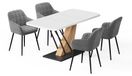 Vicco Ensemble de table à manger "Fenaro", Blanc/Chêne doré, 120x80cm | avec 4 chaises de salle à manger