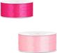 Bellatio Decorations 2x Rouleaux Ruban Satin Cadeau/Ruban Décoratif - 2,5 cm x 25 mètres - 2 Teintes Rose Brillant