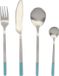 DKD Home Decor Bestek - Bleu - Acier inoxydable - 16 Pièces