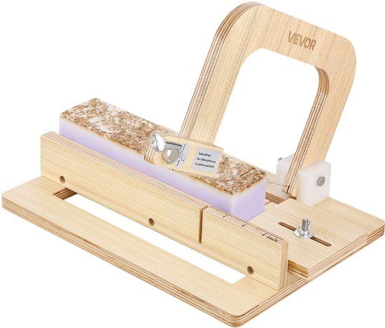 VEVOR Zeepsnijder 0-2 Inch Verstelbare Dikte, Houten Zeepsnijder met Verstelbare Roestvrijstalen Draadspanning, met Extra Draden, Multi-Handgemaakte Diy Snijgereedschap