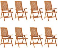 vidaXL Opklapbare stoelen, 8 stuks, van massief eucalyptushout
