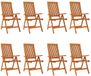vidaXL Fauteuils pliants, 8 pièces, en bois d'eucalyptus massif
