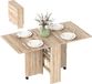 HOMCOM Table à manger pliable - Bois naturel - 140x75x74cm