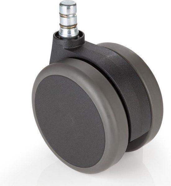 hjh office Bureaustoel Wiel - Zwart - 5x Rolo No-Noise 11mm/75mm Harde bodem
