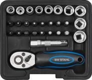 SW-Stahl S2143 jeu de douilles I 29 pièces I 1/4 pouce I boîte à outils qualité industrielle