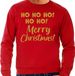 Bellatio Decorations Foute Kersttrui/sweater voor heren - hohoho Merry Christmas - rood - glitter goud S