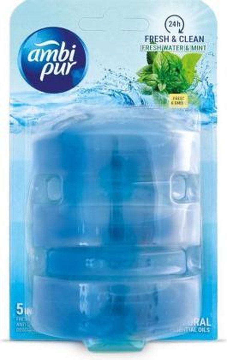 Ambi Pur Trio Blauw Navul - Toiletblok Navulling - Fris Water en Mint - 3 stuks
