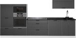 Vicco Complete keukeneenheid Fame-Line, Donkergrijs/Wit, 340 cm