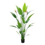 Zstar Kunstmatige paradijsvogelplant in pot met kunstvogels en 23 bladeren, grote kunstplanten in pot voor woonkamer, huis, kantoor, tuin, 160 cm
