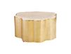 TRIANE Table basse or forme organique aluminium brillant conception asymétrique