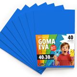 OFITURIA EVA-rubber voor school- en creatieve werkzaamheden, gekleurde schuimplaten voor doe-het-zelfprojecten, kunst, kinderdecoratie, scrapbooking, ambachtelijke designs, 40 x 30 cm (lichtblauw, 40
