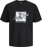 JACK&JONES JJHONOLULU SHAPE TEE SS CREW NECK Heren T-shirt - Zwart - Maat S