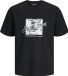 JACK&JONES JJHONOLULU SHAPE TEE SS CREW NECK Heren T-shirt - Zwart - Maat S