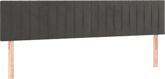 VidaXL Hoofdeind & Voeteind Donkergrijs 1600 mm x 50 mm x 780-880 mm Polyester, Hout