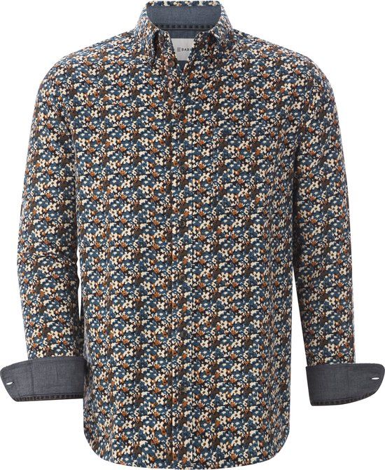 Babista heren Corduroy Overhemd - Lange Mouw - Katoen - Donkerblauw - Maat 43/44