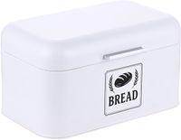 Merkloos / Sans marque Relaxdays Broodtrommel met Deksel en Handvat, Metalen Brooddoos, 16,5x30x19 cm, Wit
