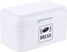 Merkloos / Sans marque Relaxdays Broodtrommel met Deksel en Handvat, Metalen Brooddoos, 16,5x30x19 cm, Wit