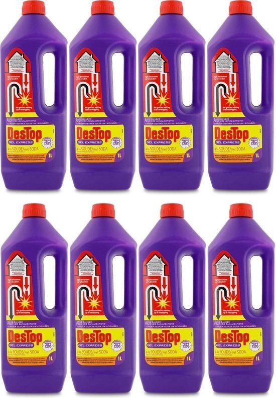 Destop - Ontstopper Gel express 30Min - 8 x 1L