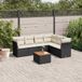 Maison Exclusive - Ensemble de jardin, 7 pièces, avec coussins, noir, en polyrotin