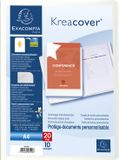 Exacompta 20x Kreacover® Personaliseerbare showalbums harde PP met vaste rug - 10 tassen - 20 zichten - A4 - Wit