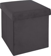 Atmosphera Poef/hocker/voetenbankje - opbergbox - donkergrijs - 38 x 38 x 38 cm - opvouwbaar