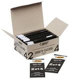 BIC 4 kleuren balpenvullingen zwart 4 kleuren, 50 stuks, onuitwisbare inkt, lijndikte 0,4 mm