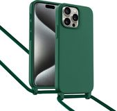 ShieldCase iPhone 15 Pro hoesje avec cordon (vert foncé)