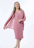 Goldner Jurk met chiffon omslag Elegante jerseyjurk met chiffonjasje