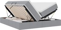 vidaXL Opbergbed met matras Lichtgrijs 200 x 200 cm Polyester