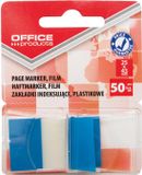 OFFICE PRODUCTS Index Tape PP 25x43mm 1x50 vel blister Blauw