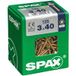 Spax Vis à bois Tête plate 3 mm x 40 mm Acier/Zinc Jaune Cruciforme Pozidriv 125 pièces