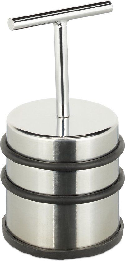 Relaxdays Deurstopper RVS - Deurbuffer - Deurstop Rond - Zilver/Zwart