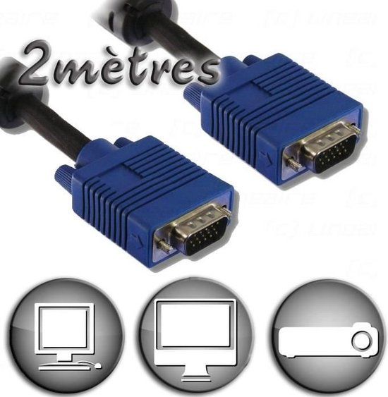Lineaire VGA-kabel HD15 Male / Male - 2m