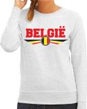 Bellatio Decorations Shoppartners Bv België landen sweater met Belgische vlag grijs dames - landen trui / kleding - EK / WK / Olympische spelen outfit XXL