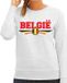 Bellatio Decorations Shoppartners Bv België landen sweater met Belgische vlag grijs dames - landen trui / kleding - EK / WK / Olympische spelen outfit XXL