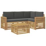 vidaXL Ensemble de canapés d'extérieur 5 pc Blanc et anthracite