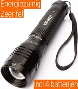 King Mungo Led Zaklamp - Zeer fel 2000 Lumen - inclusief 4 AA batterijen - Zaklampen