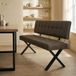 Banc de salle à manger Karosi en similicuir vintage, marron foncé