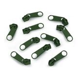 cyclingcolors 10 x vervangende ritssluiting-reparatieset voor ritssluiting, hoofd nr. 5, schuivers voor kleding, tassen, jassen, tassen, koffers, jeans, dennengroen
