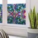 Ambiance Sticker Vitrage - Glas-in-lood met ranken en bloemen - Stickers voor ramen en douchedeuren - 40x100cm