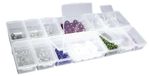 Boîte de rangement - Organiseur pour perles et matériel de bricolage 14 compartiments blanc - Couvercles à clip - 24 x 11 x 2,8 cm