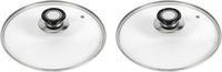 Gerimport 2x Universele Glazen Pannendeksels 20 cm