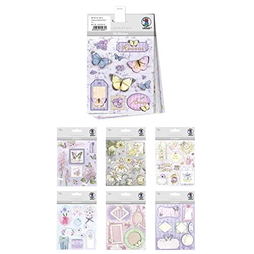 Ursus 3D-stickerset Flowers & Butterflies - 7 vellen