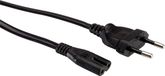 VALUE Euro stroomkabel met platte stekker naar C7, 2-polig, zwart, 1 m