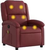 vidaXL Fauteuil de massage réglable similicuir bordeaux
