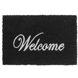 Merkloos Deurmat kokos - welcome - 60 x 40 cm - antislip - zwart