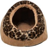 Trixie Kattenmand Iglo Leo Soft Pluche Bruin/Panterprint - 35x41x26 cm